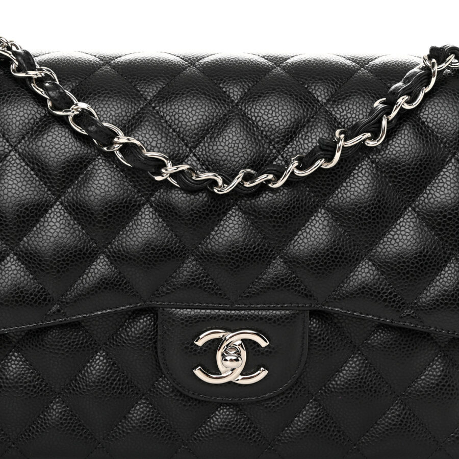 Caviar Quilted Jumbo Double Flap Black - Image 6