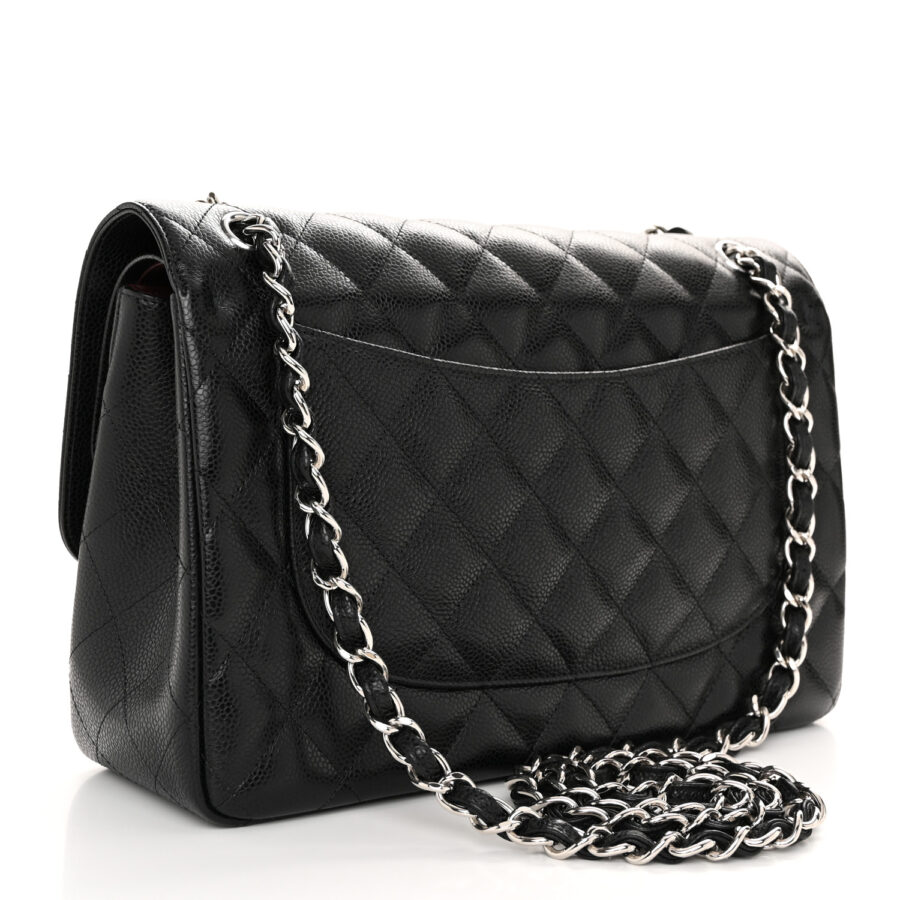 Caviar Quilted Jumbo Double Flap Black - Image 2