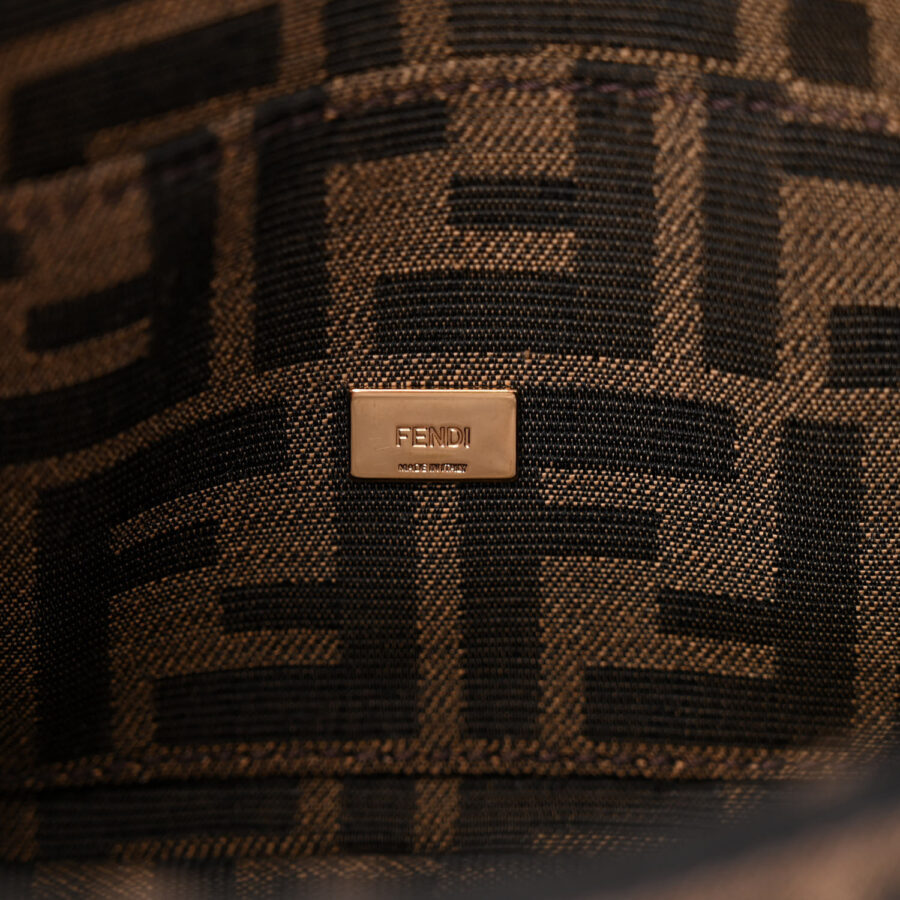 Fabric Jacquard FF 1974 Mini Baguette Tobacco Moro Black - Image 5
