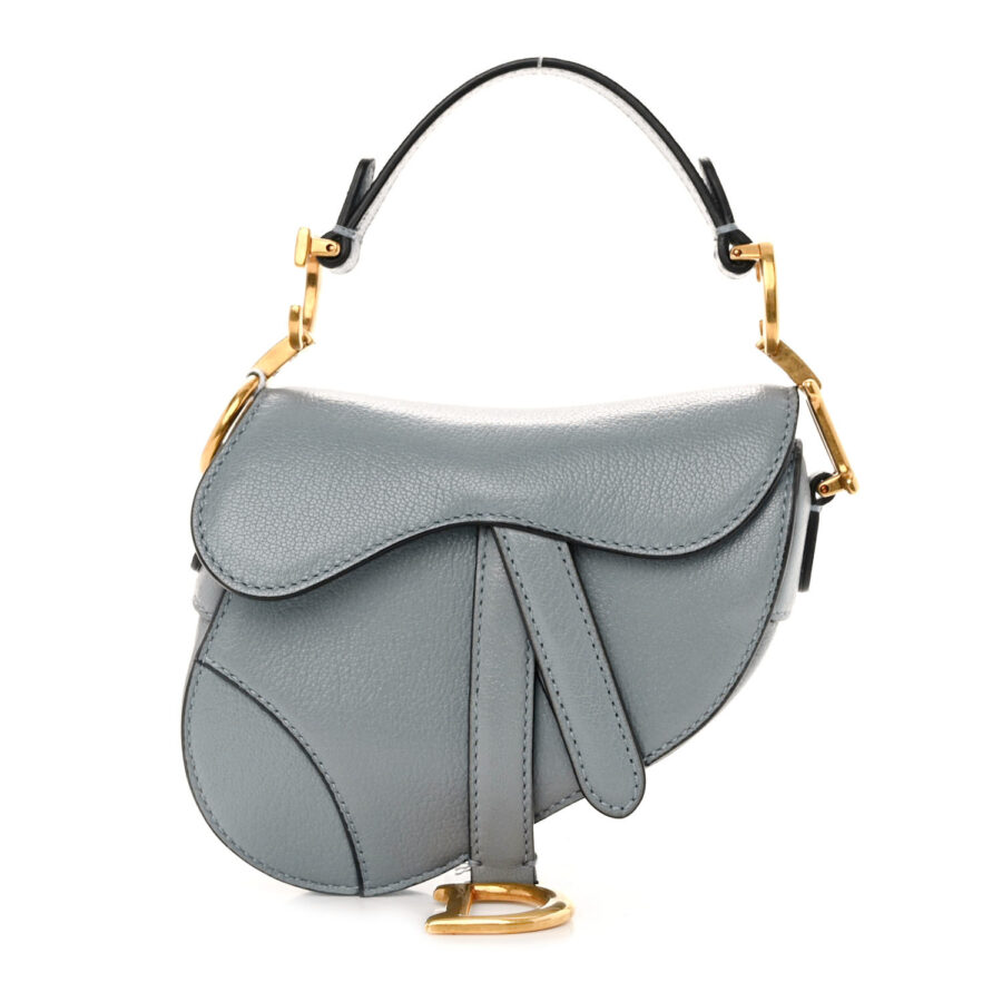 Goatskin Micro Saddle Bag Cloud Blue