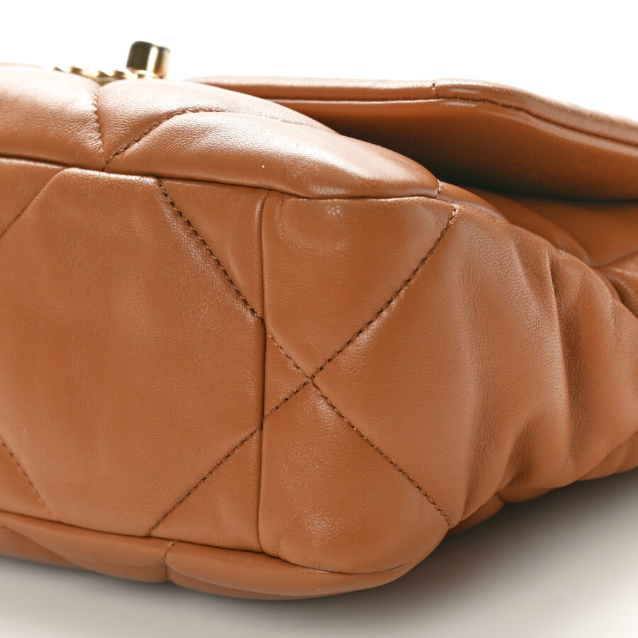 Lambskin Quilted Medium Chanel 19 Flap Brown - Image 8