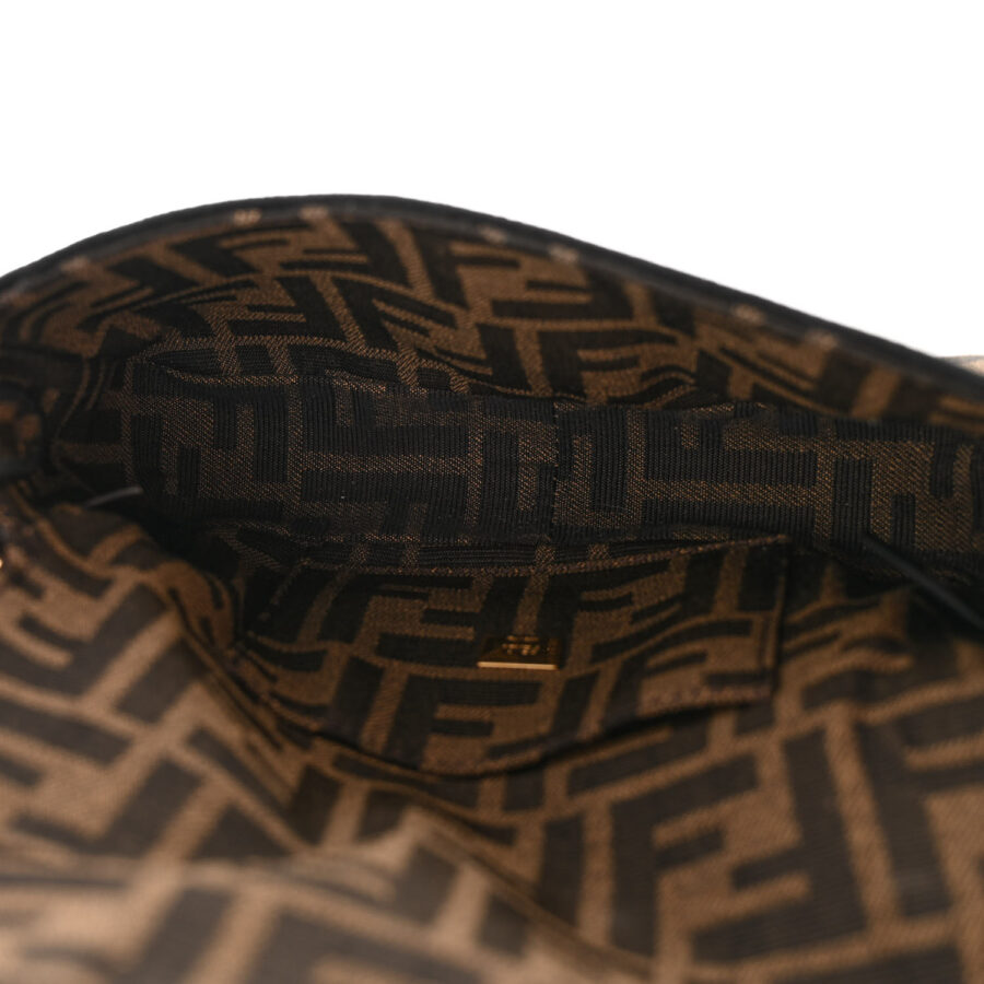 Fabric Jacquard FF 1974 Mini Baguette Tobacco Moro Black - Image 4