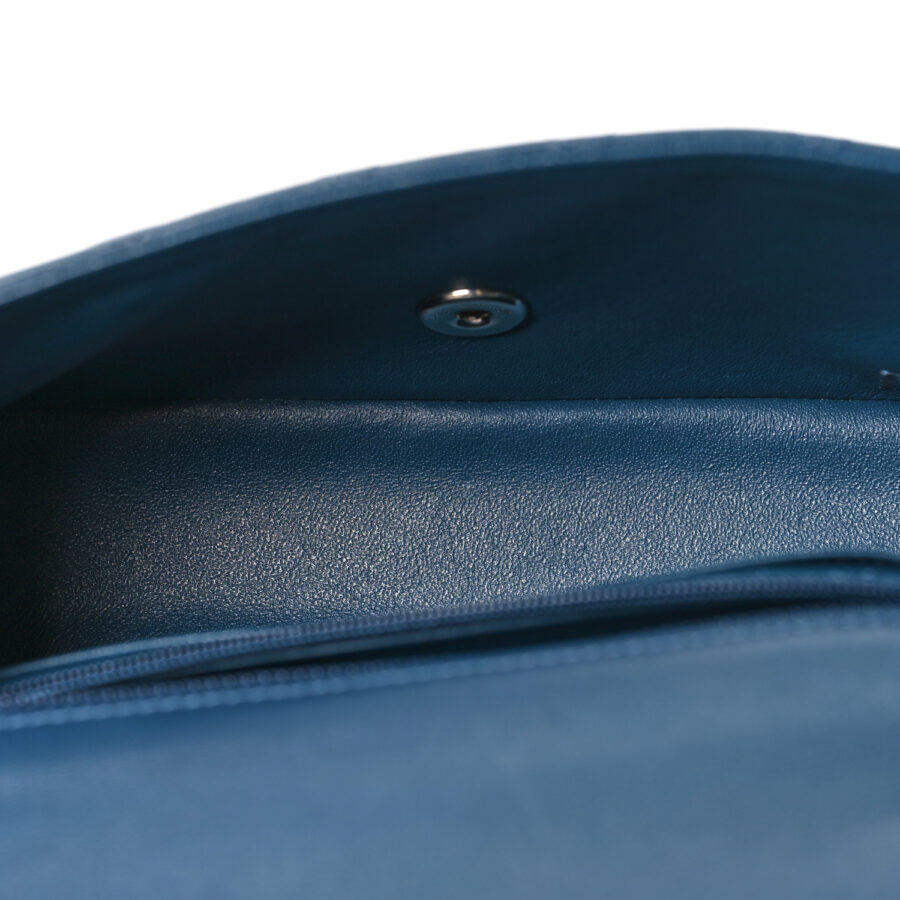 Lambskin Quilted Mini Rectangular Flap Blue - Image 4