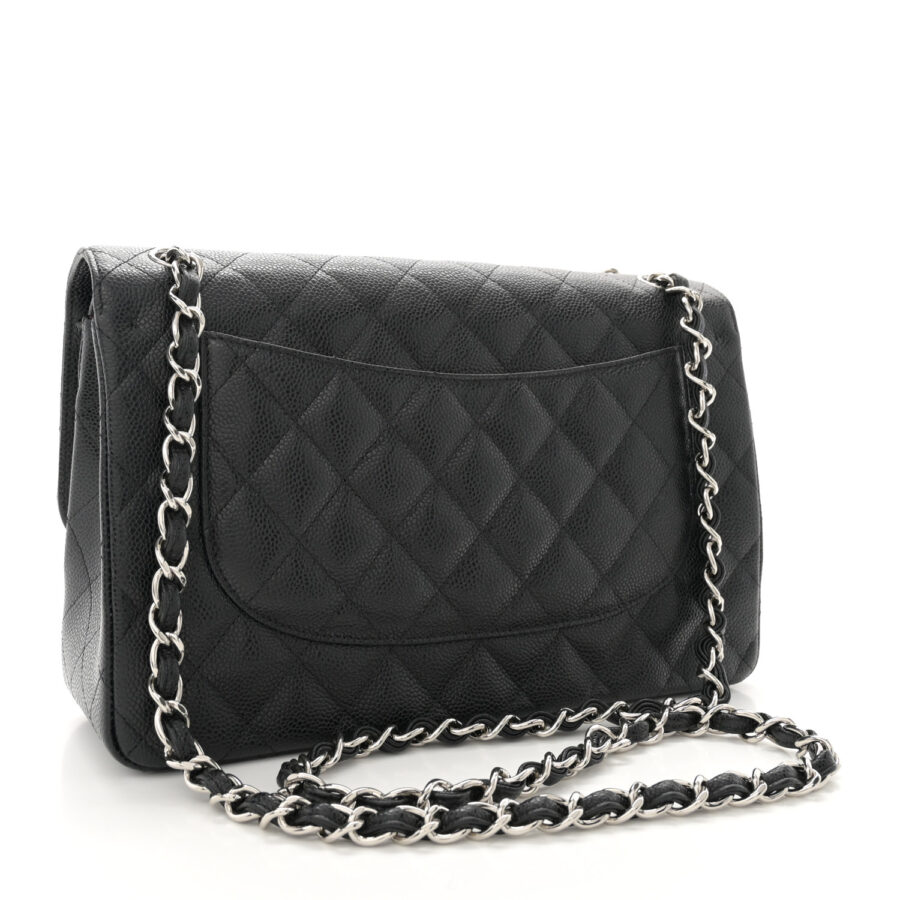 Caviar Quilted Jumbo Double Flap Black - Image 2