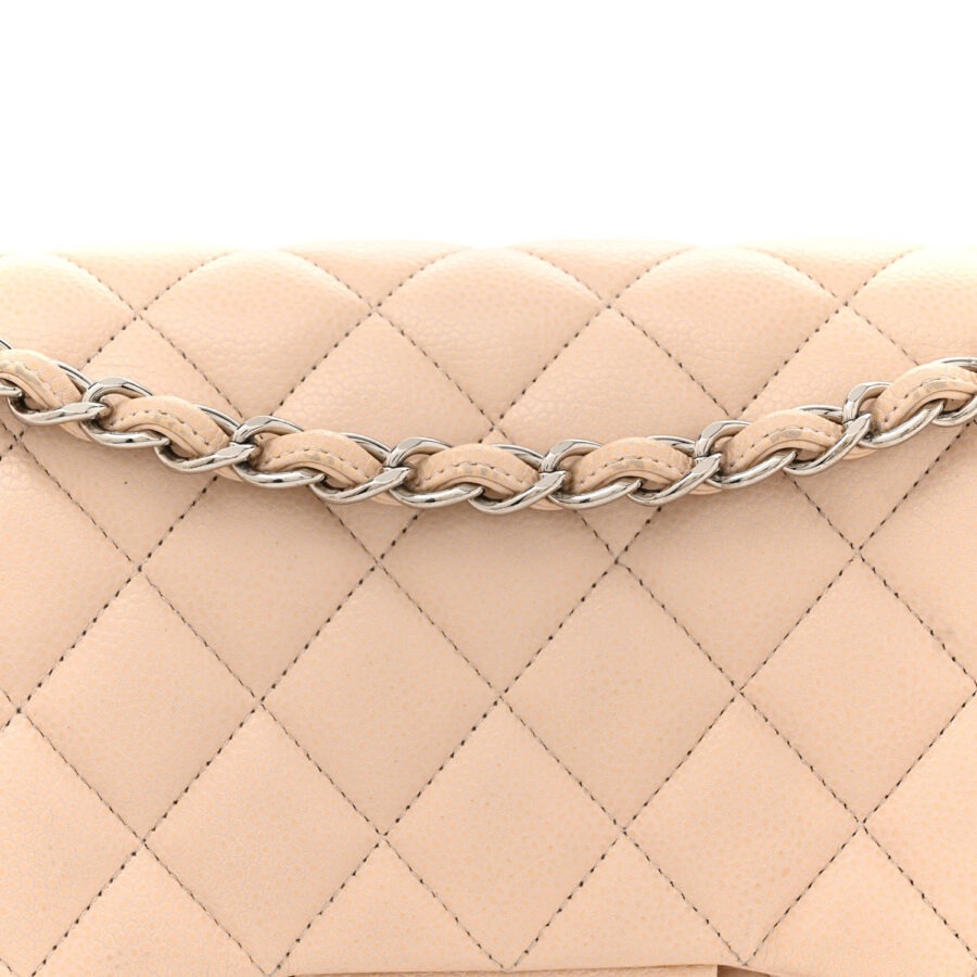 Caviar Quilted Jumbo Double Flap Light Pink - Image 6