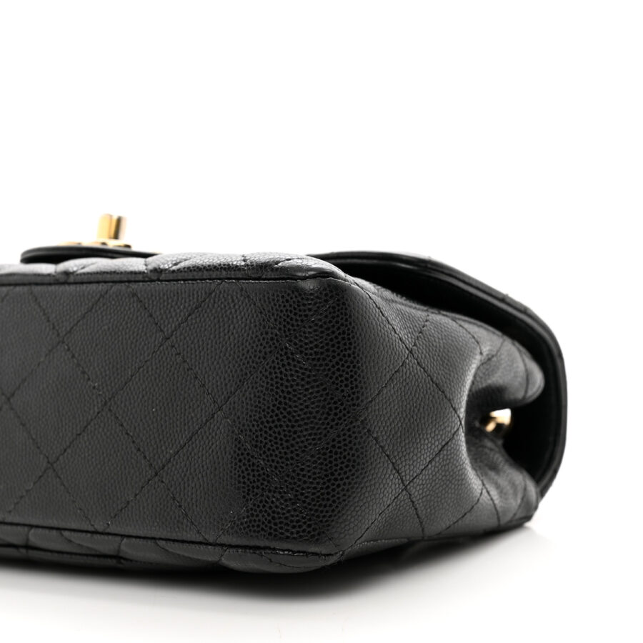 Caviar Quilted Mini Rectangular Flap Black - Image 8