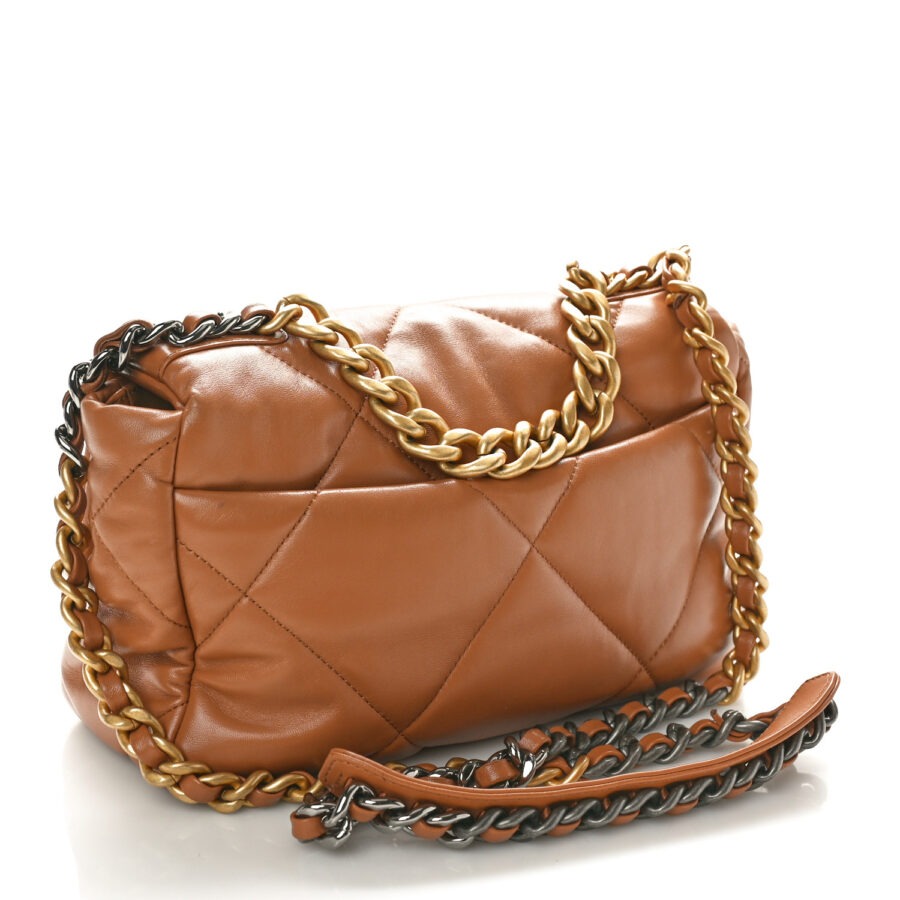 Lambskin Quilted Medium Chanel 19 Flap Brown - Image 2