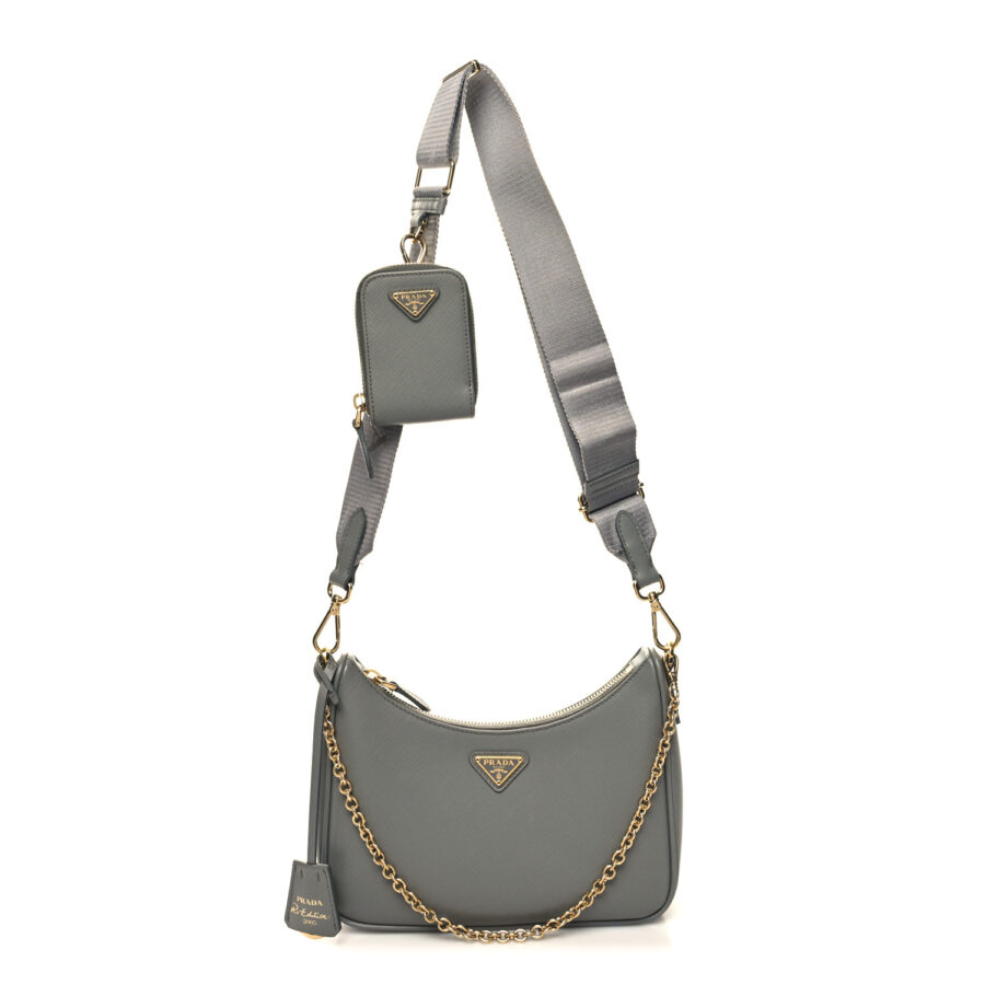 Saffiano Re-Edition 2005 Shoulder Bag Ardesia