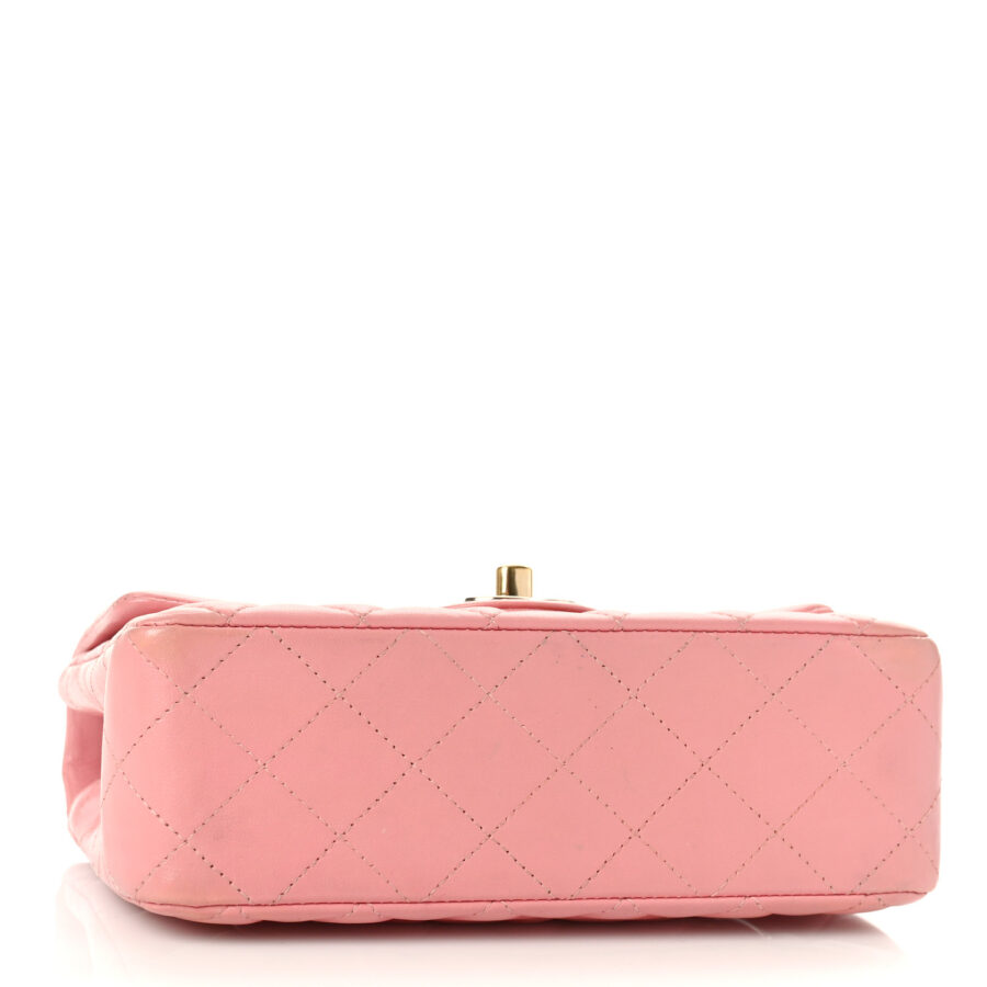 Lambskin Quilted Mini Rectangular Flap Pink - Image 3