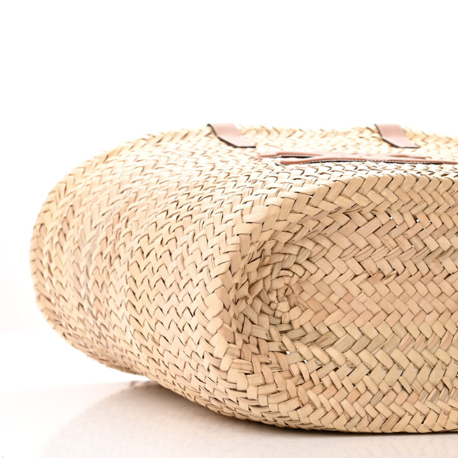 Raffia Calfskin Triomphe Medium Panier Tan - Image 7
