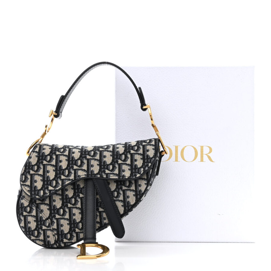 Oblique Mini Saddle Bag Blue - Image 9