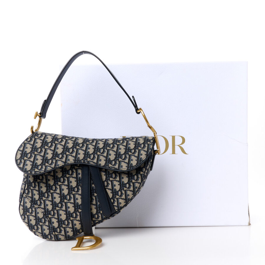 Oblique Saddle Bag Blue - Image 9