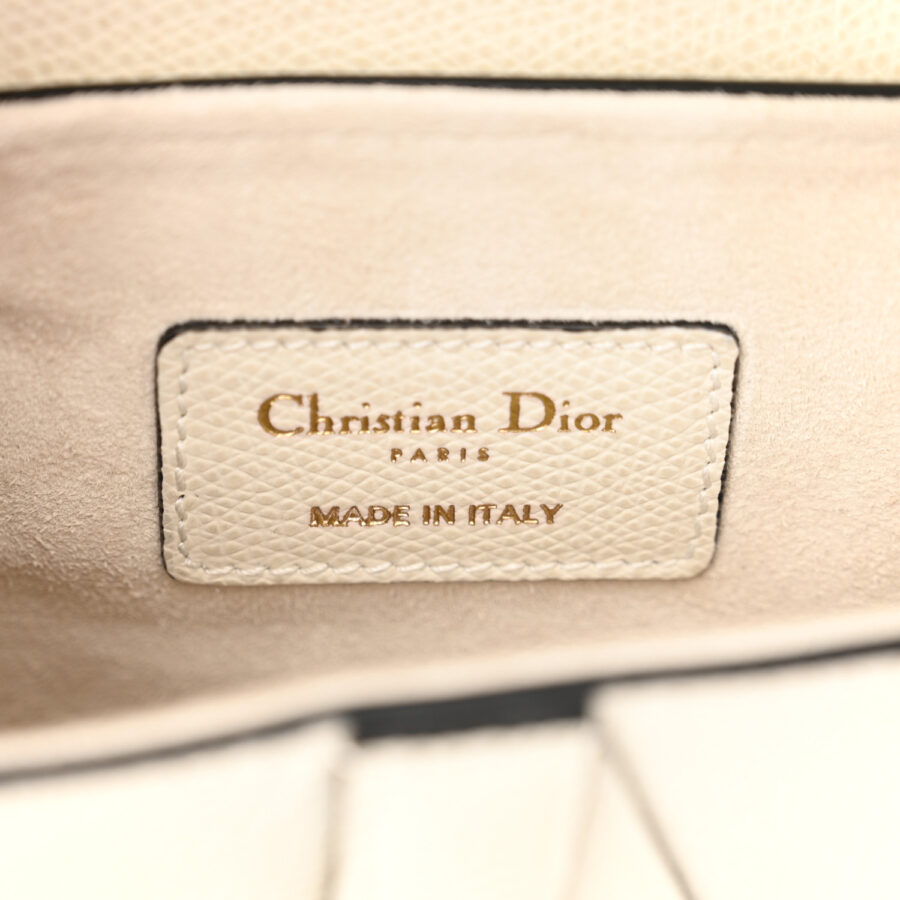 Grained Calfskin Mini Saddle Bag White - Image 5