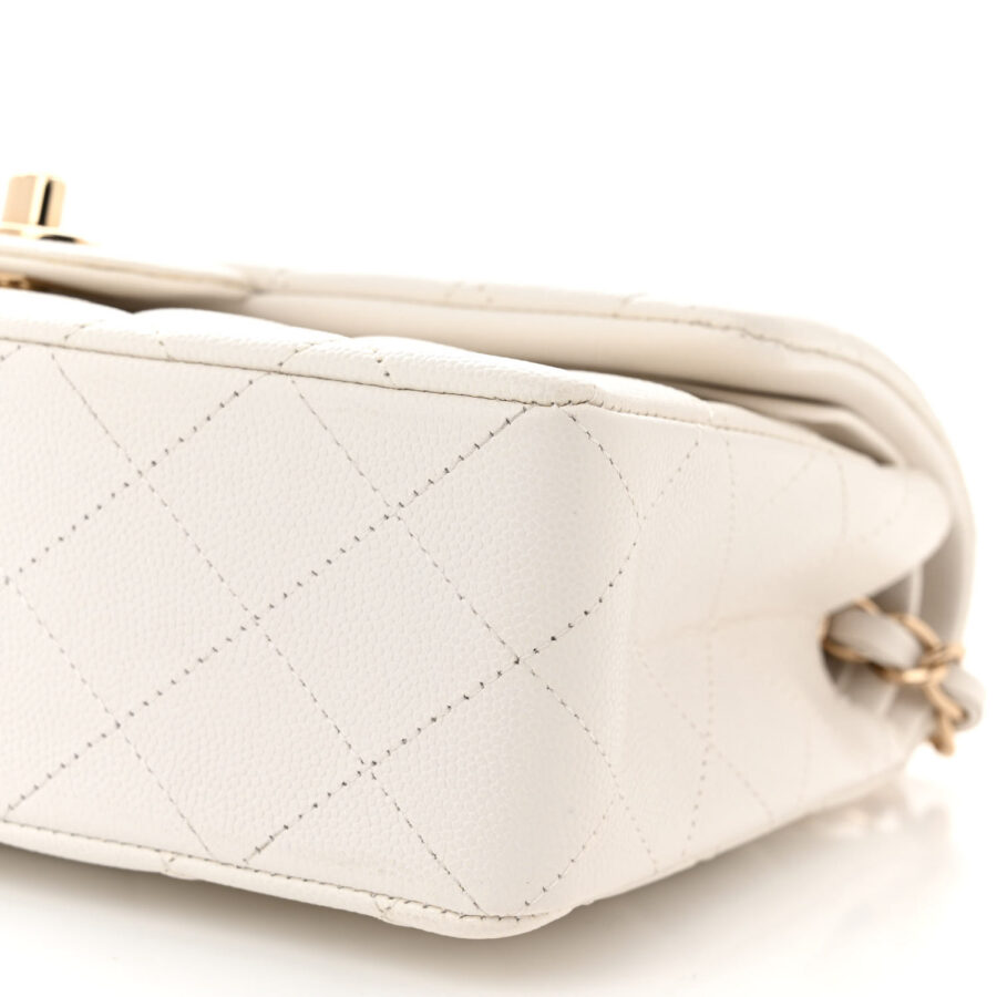 Caviar Quilted Small Double Flap White - Image 8