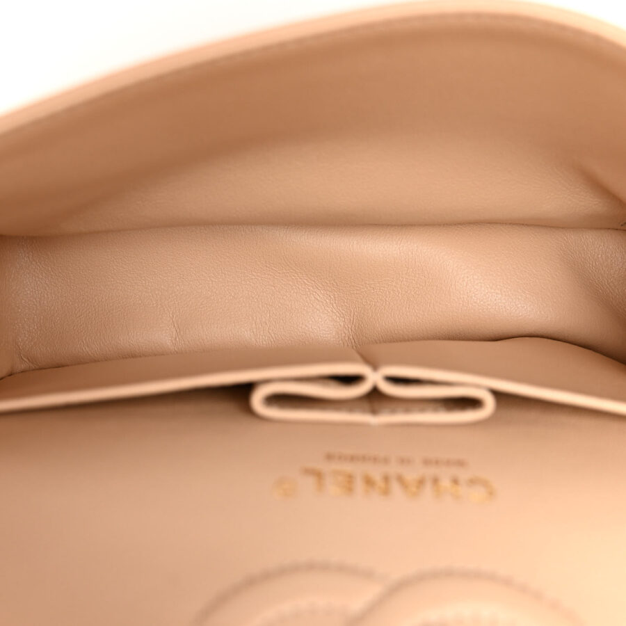 Caviar Quilted Small Double Flap Beige - Image 4