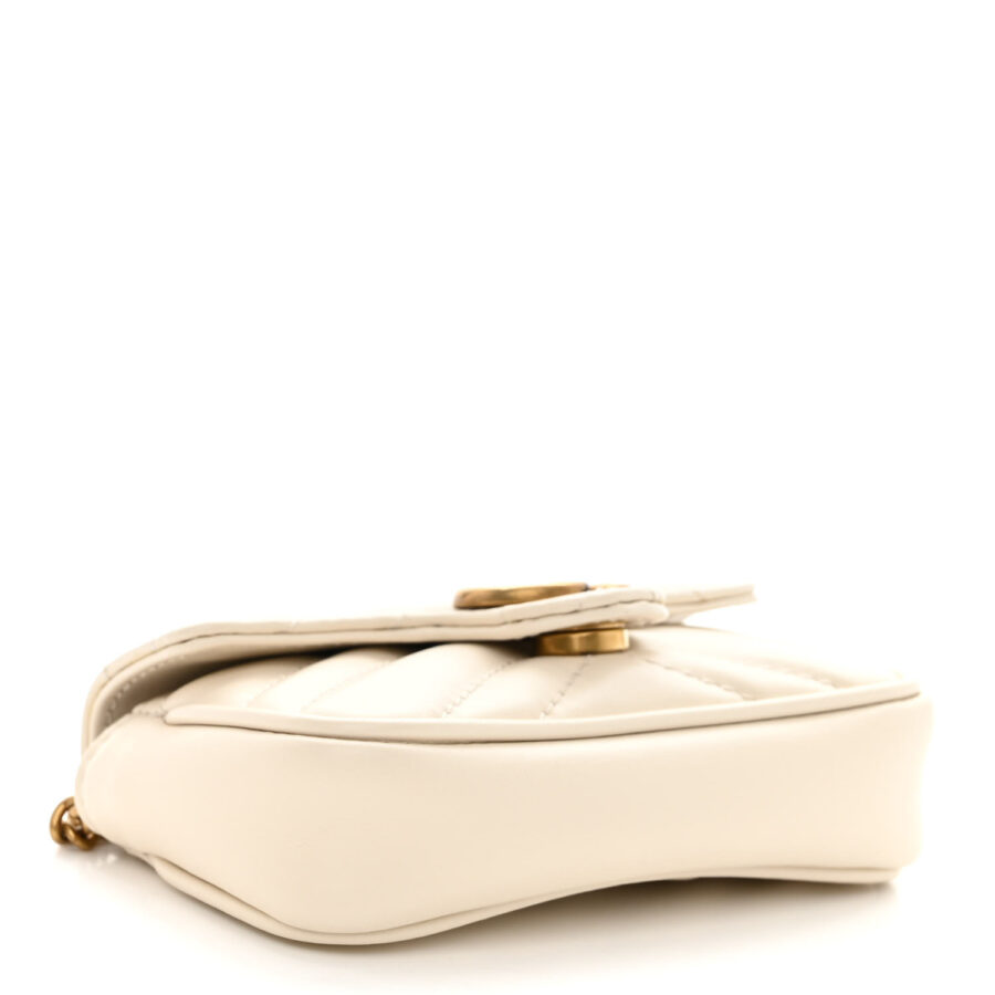 Calfskin Matelasse Heart GG Marmont 2.0 Coin Purse On A Chain Mystic White - Image 3