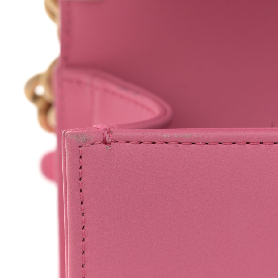 Calfskin Quilted Small Boy Flap Pink - Image 9
