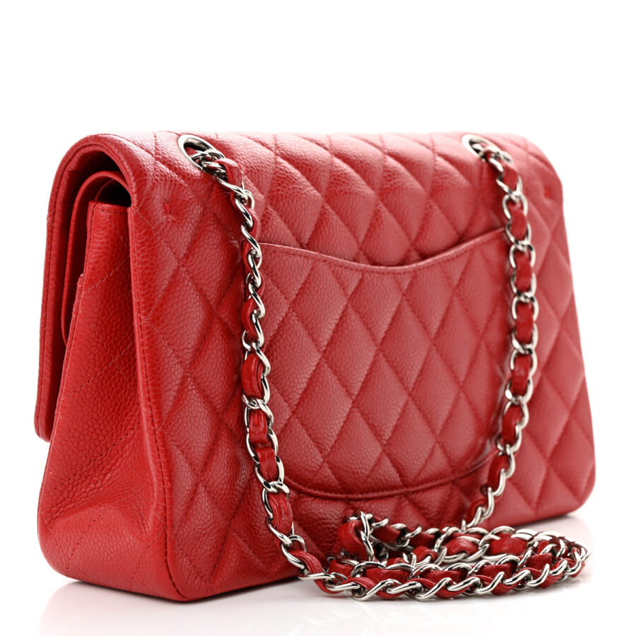 Caviar Quilted Medium Double Flap Red - Image 2
