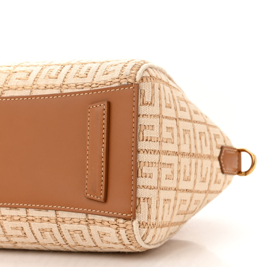 Raffia Jacquard Fabric 4G Mini Antigona Beige - Image 8