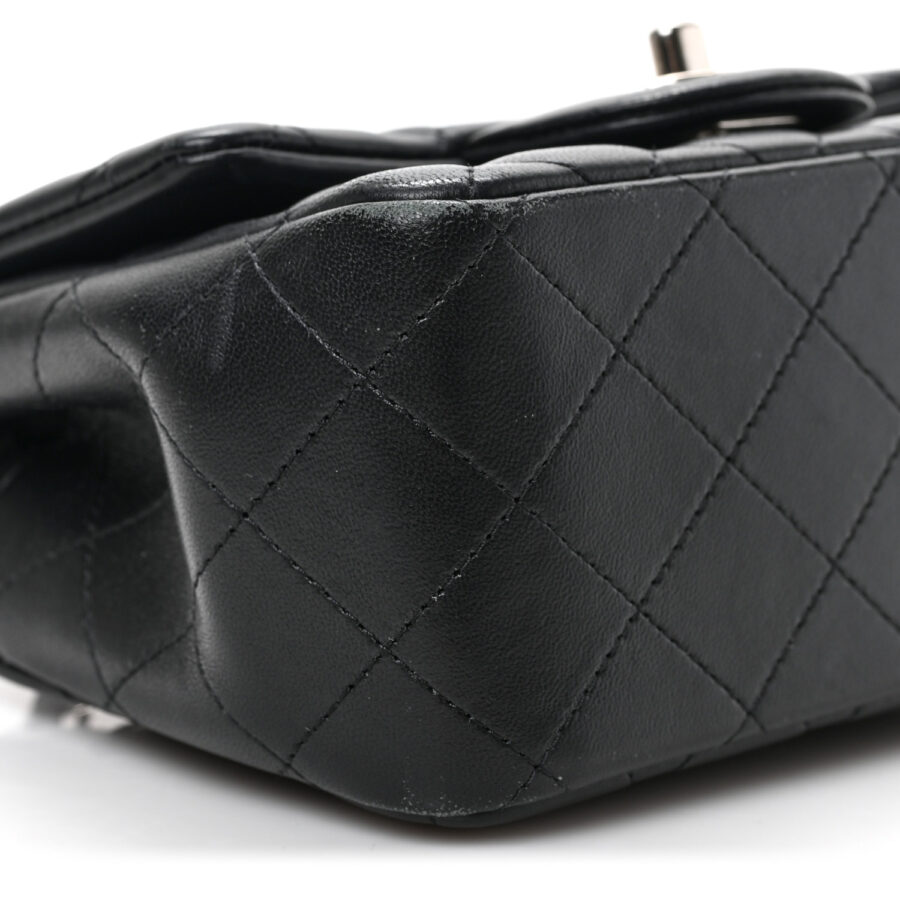 Lambskin Quilted Mini Square Flap Black - Image 2