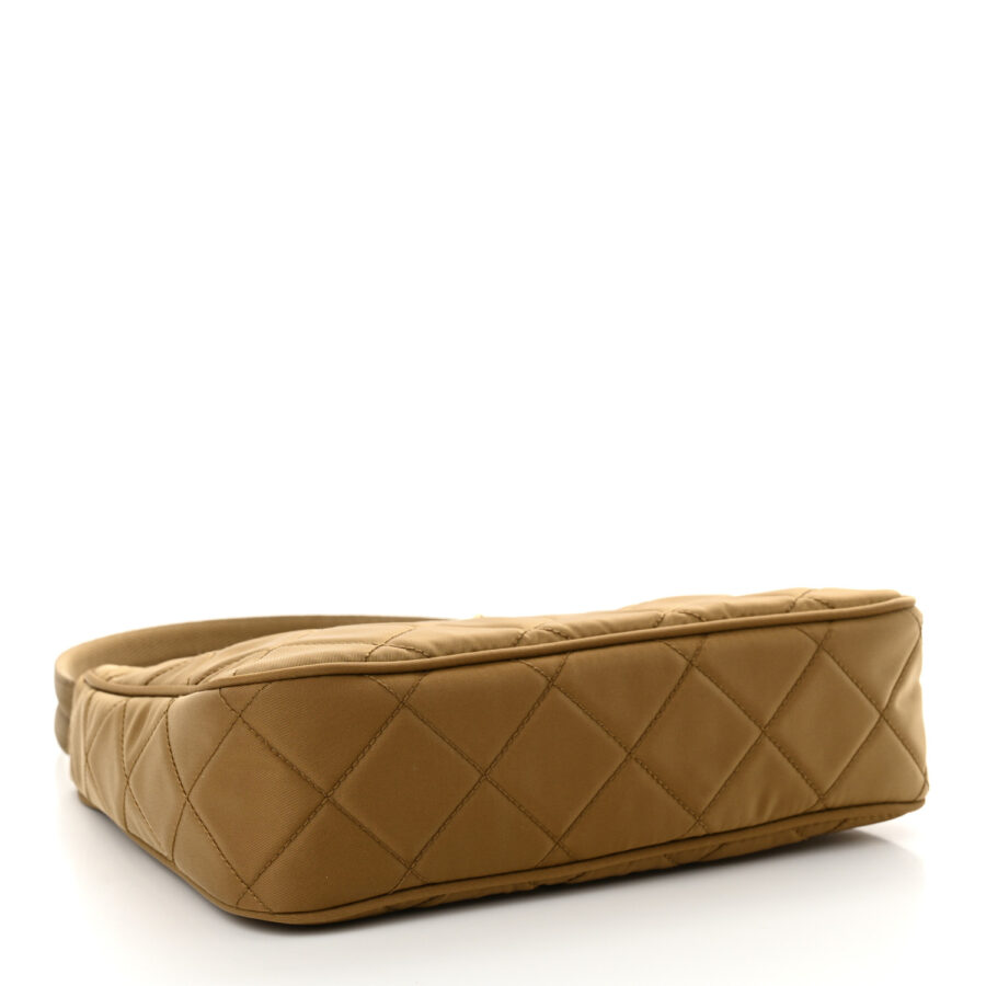 Tessuto Nylon Impuntu Quilted Shoulder Bag Tobacco - Image 3