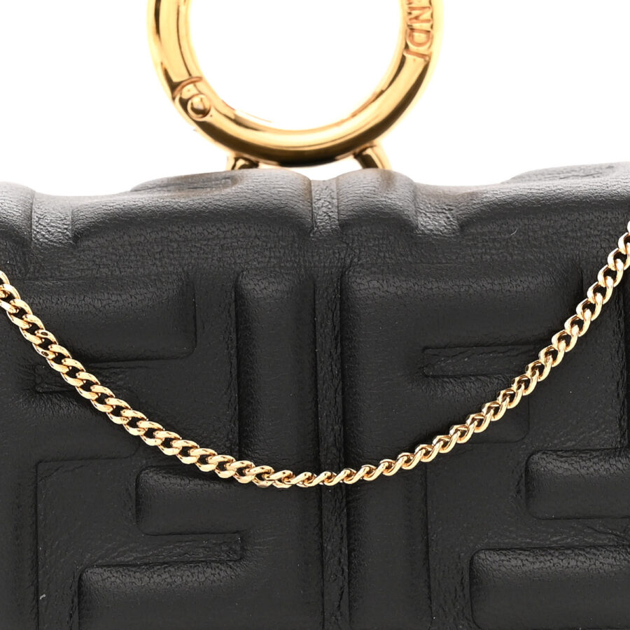 Nappa Matisse FF Embossed Nano Baguette Charm Black - Image 6