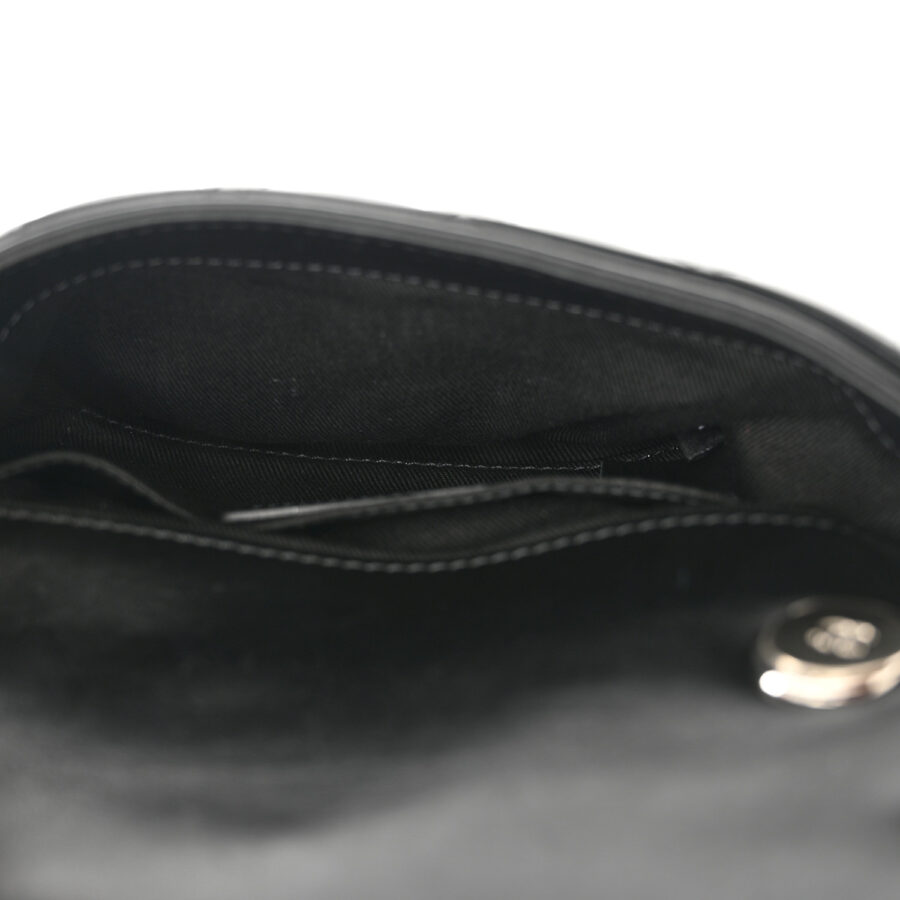 Calfskin Quilted CC Uniform Flap Belt Bag Black - Image 4