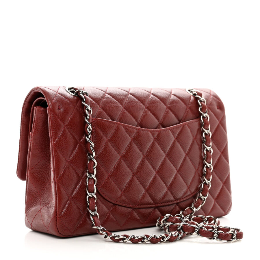 Caviar Quilted Medium Double Flap Dark Red - Image 2