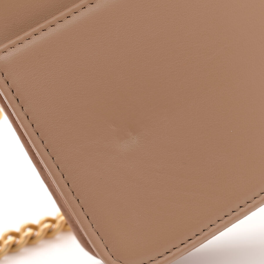 Caviar Quilted Boy Top Handle Wallet On Chain WOC Beige - Image 11