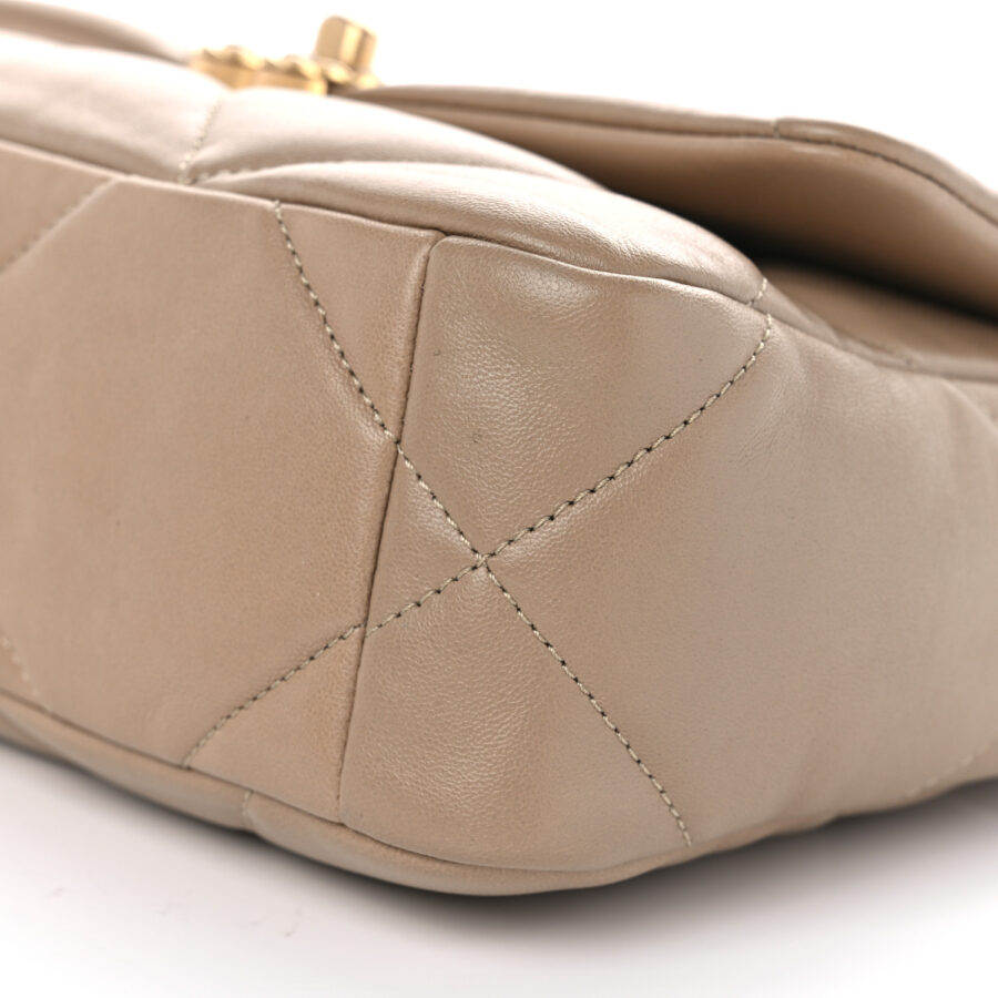Lambskin Quilted Medium Chanel 19 Flap Dark Beige - Image 8