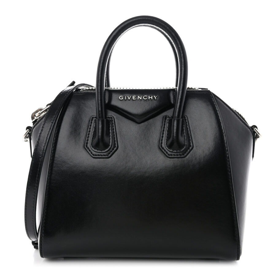 Shiny Lord Calfskin Mini Antigona Black