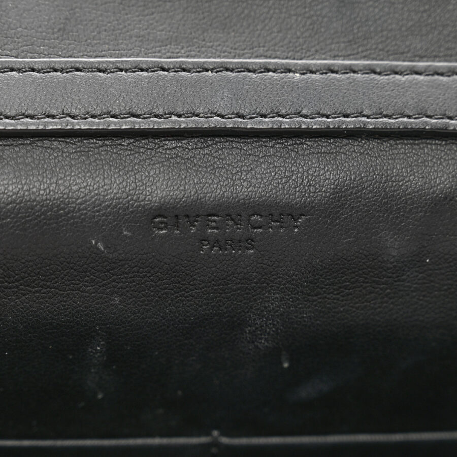 Calfskin Star Embossed Chain Wallet Black - Image 5