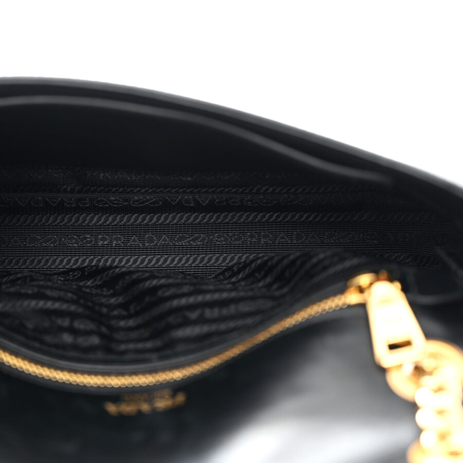 Saffiano Flap Shoulder Bag Black - Image 4