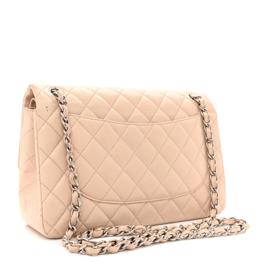 Caviar Quilted Jumbo Double Flap Light Pink - Image 2