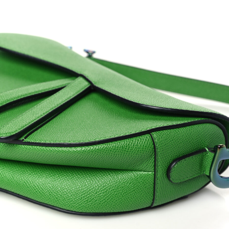 Grained Calfskin Saddle Bag Green - Image 8