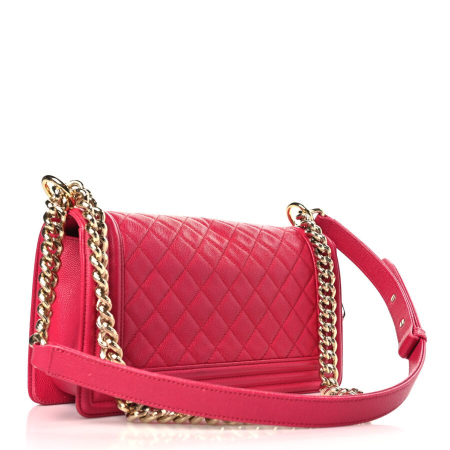Caviar Quilted Medium Boy Flap Fuchsia - Image 2