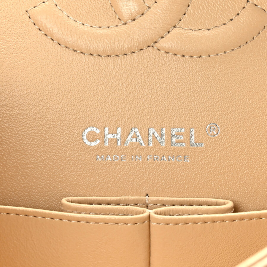 Caviar Quilted Medium Double Flap Beige - Image 5