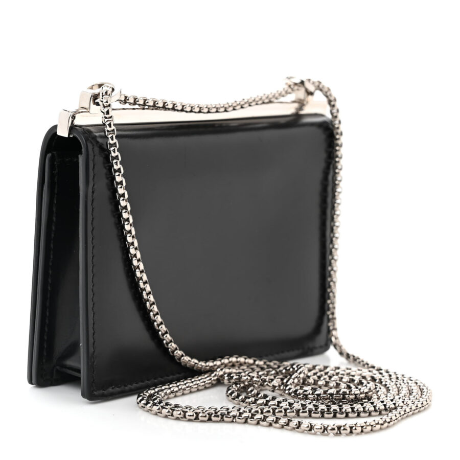 Spazzolato Chain Card Holder Wallet Black - Image 2