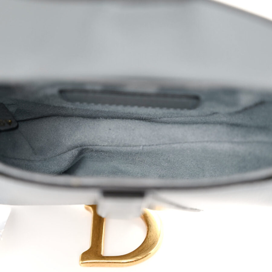 Goatskin Micro Saddle Bag Cloud Blue - Image 4