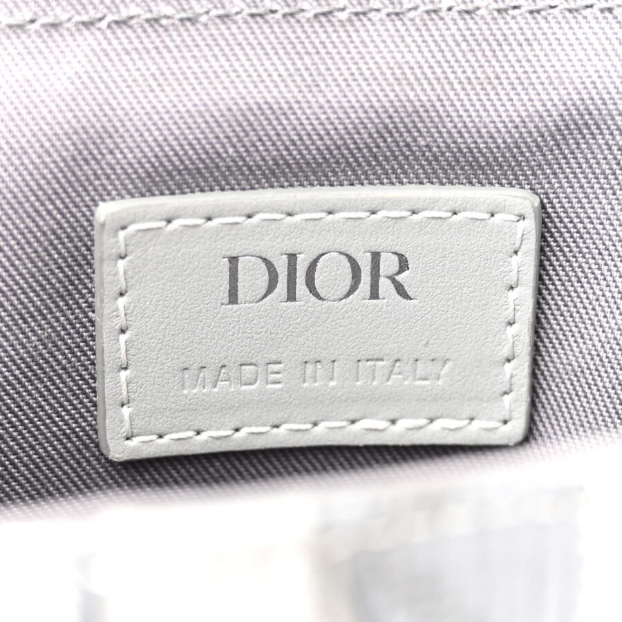 CHRISTIAN DIOR Coated Canvas CD Diamond Mens Mini Saddle Bag Grey - Image 5