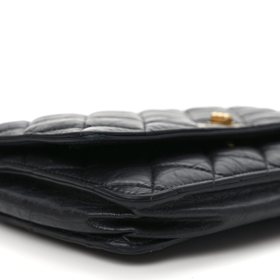 Aged Calfskin Quilted Reissue Wallet On Chain WOC Black - Image 7