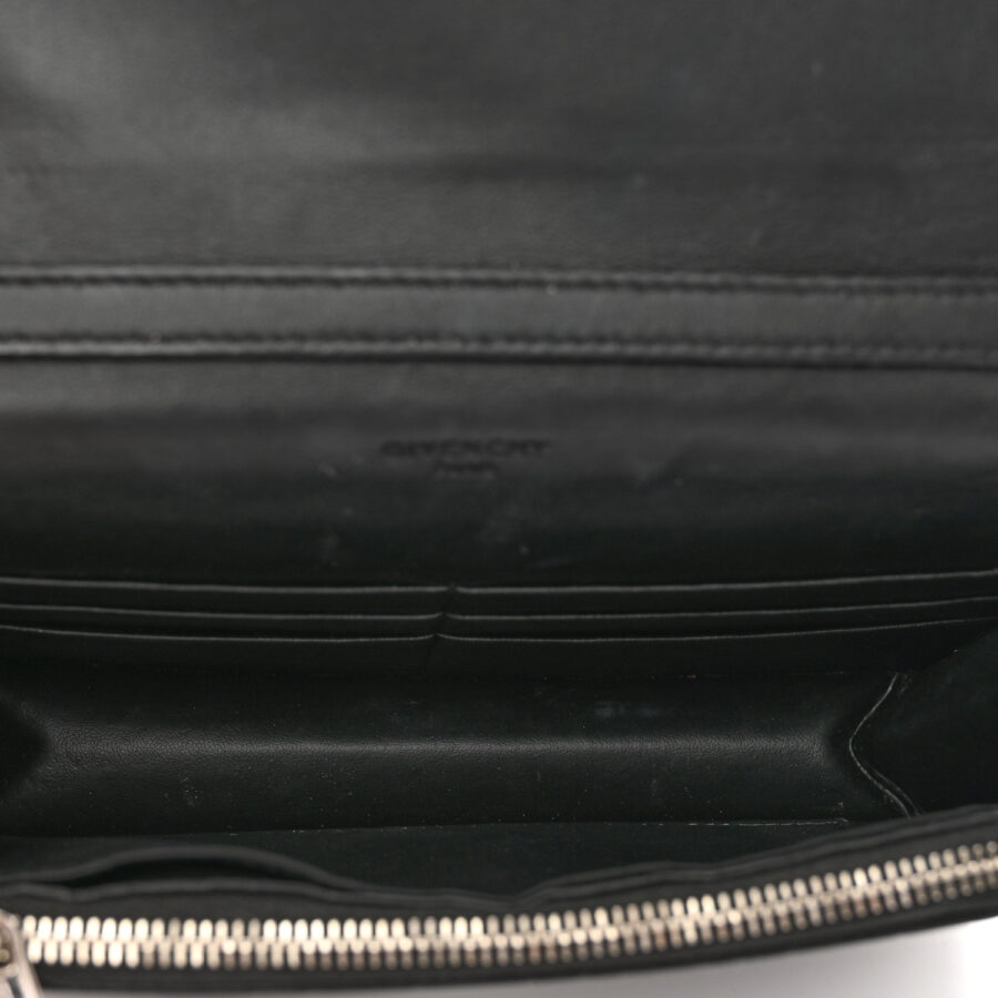 Calfskin Star Embossed Chain Wallet Black - Image 4