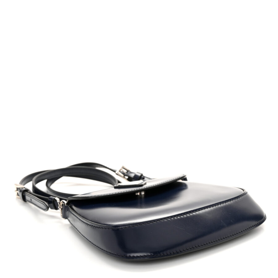 Spazzolato Mini Cleo Flap Adjustable Strap Shoulder Bag Navy - Image 3