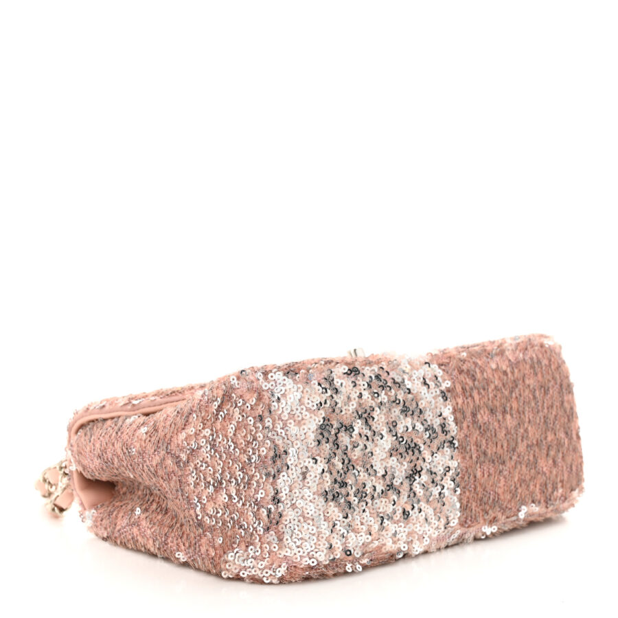 Sequin Mini Flap Light Pink Silver - Image 3