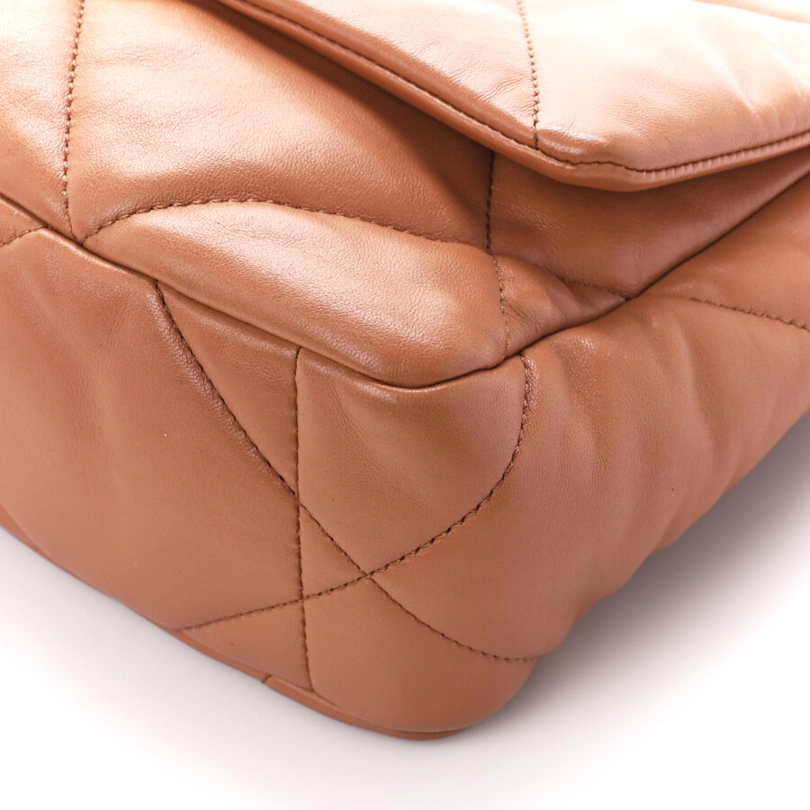 Lambskin Quilted Medium Chanel 19 Flap Brown - Image 8