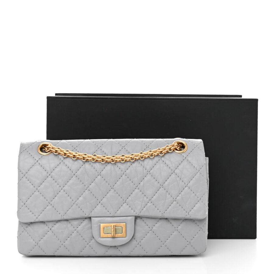 Aged Calfskin Quilted 2.55 Reissue 225 Flap Grey - Image 12