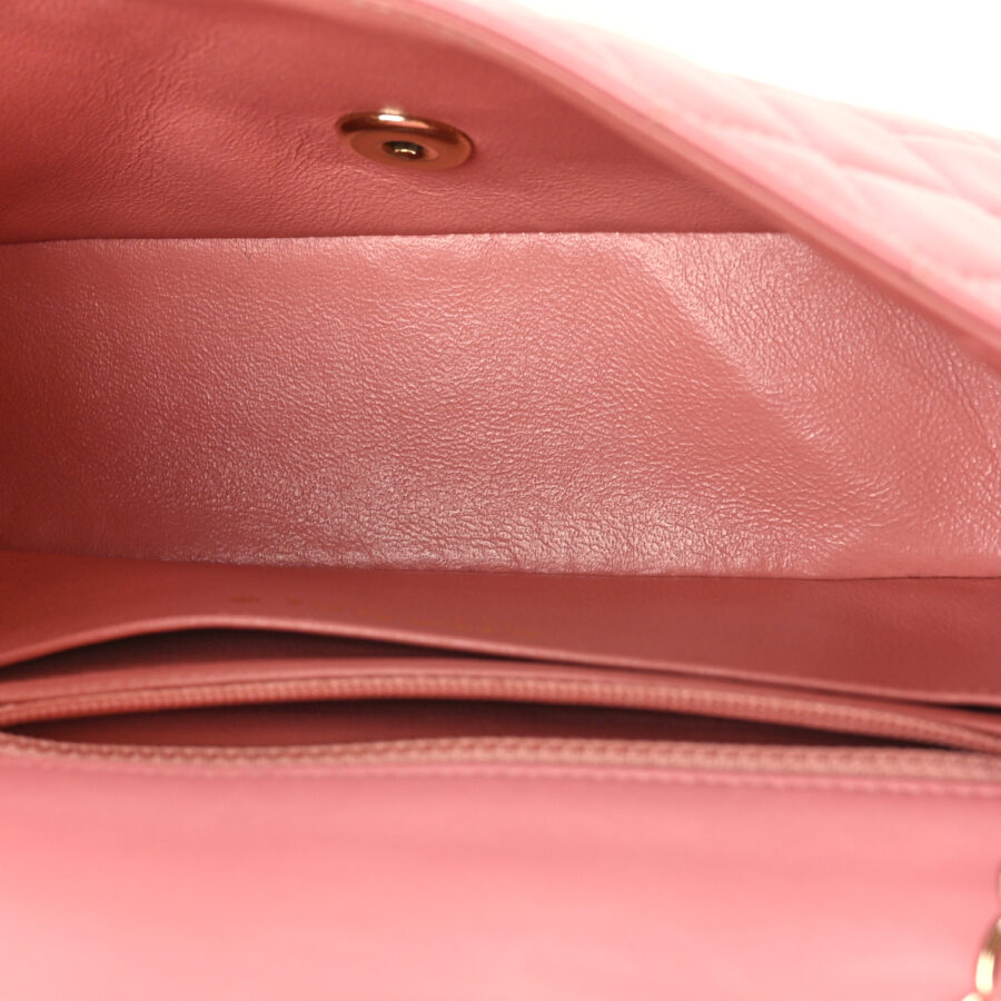 Lambskin Quilted Mini Rectangular Flap Pink - Image 4