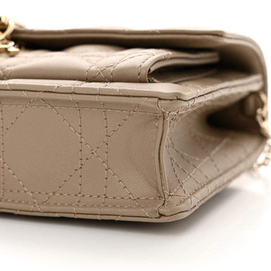 Lambskin Cannage Chain My Dior Daily Chain Pouch Powder Beige - Image 3