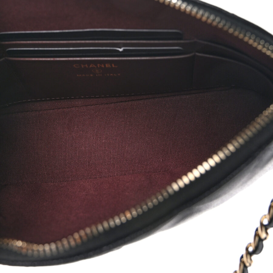 Caviar Quilted Classic Clutch With Chain Black - Image 4
