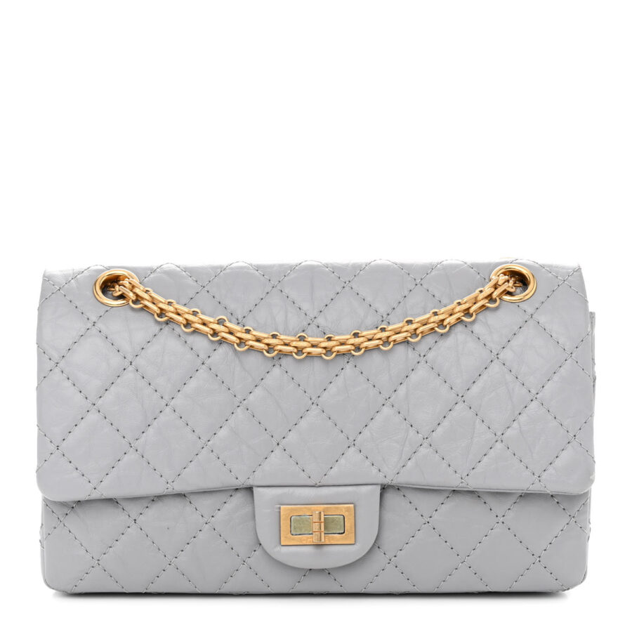 Aged Calfskin Quilted 2.55 Reissue 225 Flap Grey